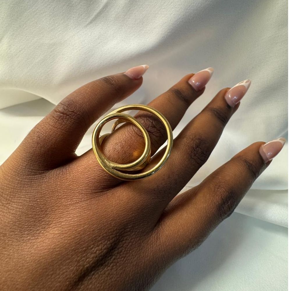 Double Gold Orbit Ring
