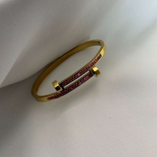 Hammered Pink Diamond Cuff