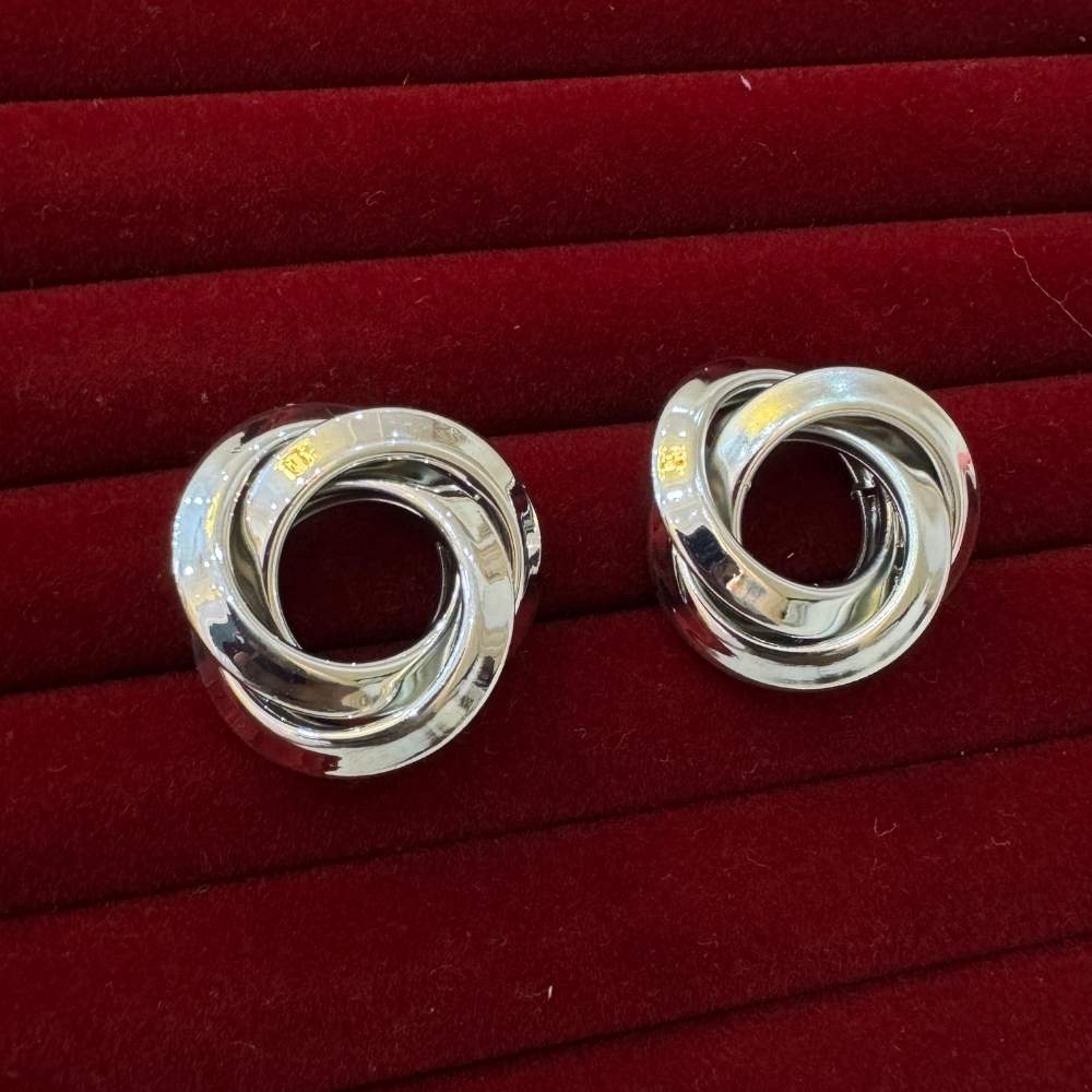 Silver loop earrings