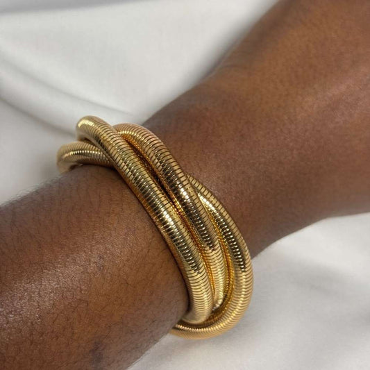 Gold Twist Cuff Bracelet