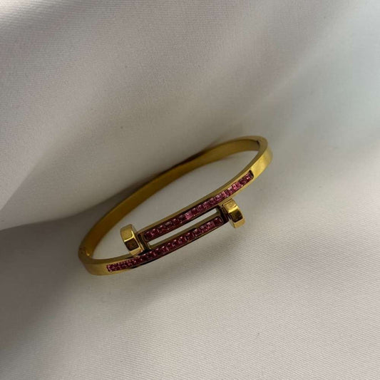 Hammered Pink Diamond Cuff