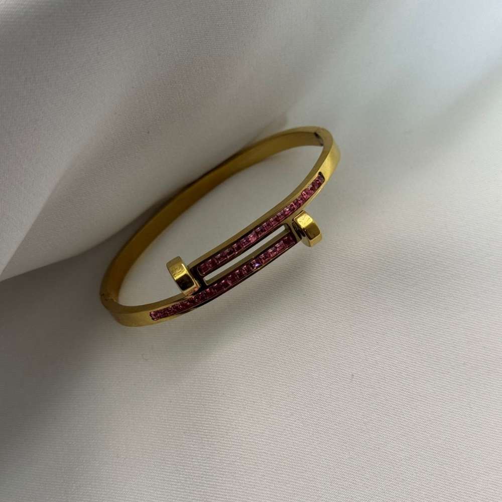 Hammered Pink Diamond Cuff