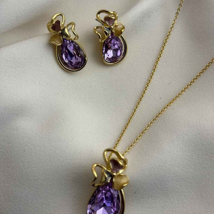 Purple Orchid Necklace Set