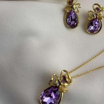Purple Orchid Necklace Set