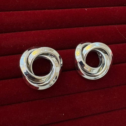 Silver loop earrings