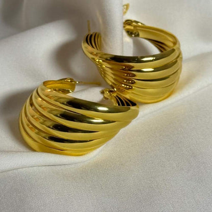 Ripple Gold Hoops