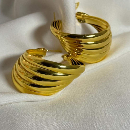 Ripple Gold Hoops
